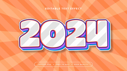 Colorful 2024 3d editable text effect - font style