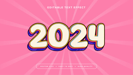 Colorful 2024 3d editable text effect - font style