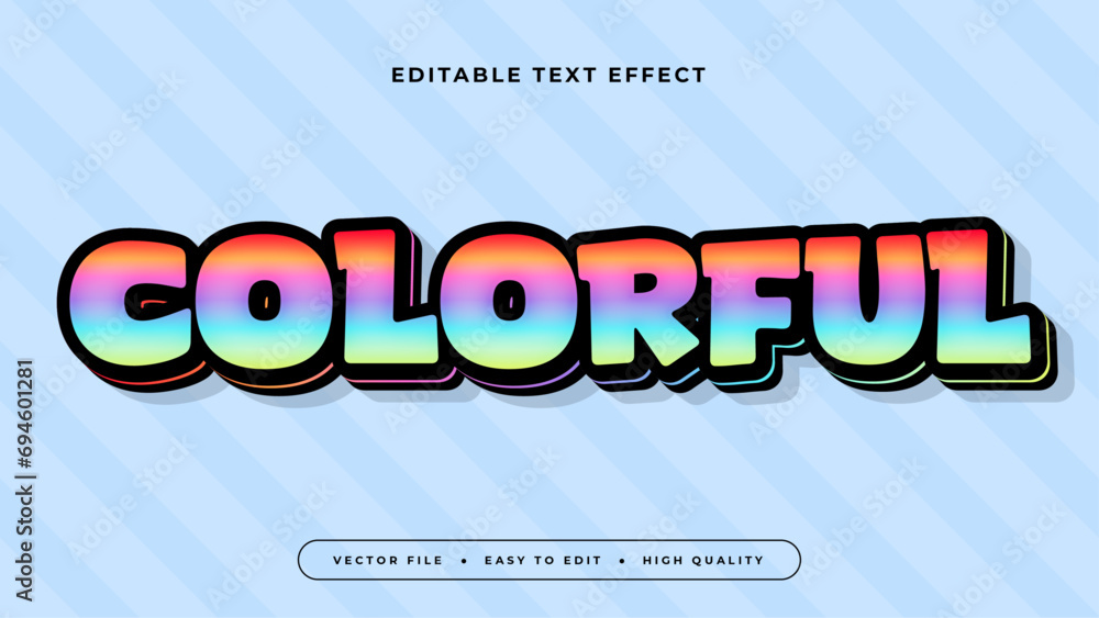 Poster Colorful colorful 3d editable text effect - font style