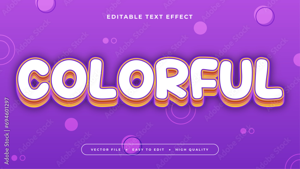 Poster Colorful colorful 3d editable text effect - font style