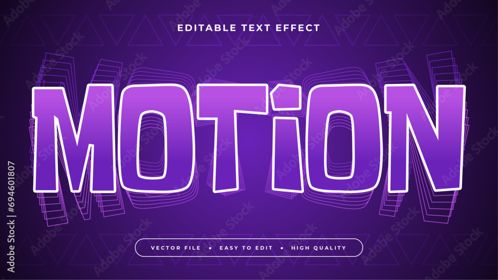 Poster Purple white motion 3d editable text effect - font style