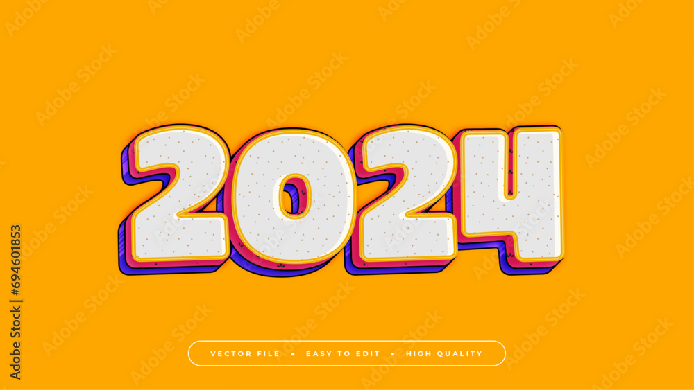 Poster Colorful 2024 3d editable text effect - font style