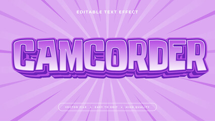 Purple white camcorder 3d editable text effect - font style