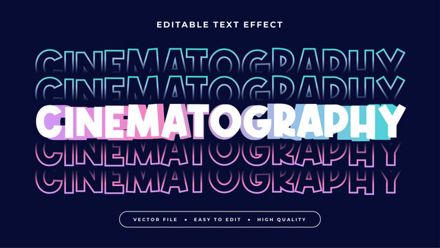 Colorful cinematography 3d editable text effect - font style