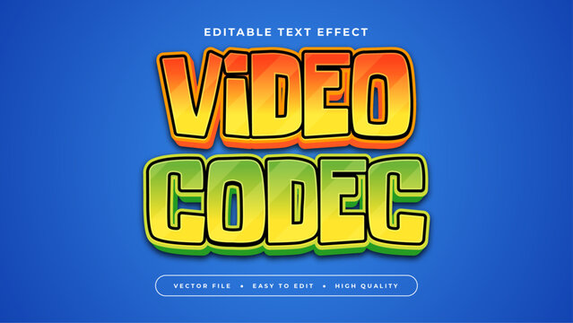 Colorful video codec 3d editable text effect - font style