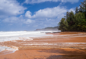Waves on the beach - Kauai, Hawaii USA