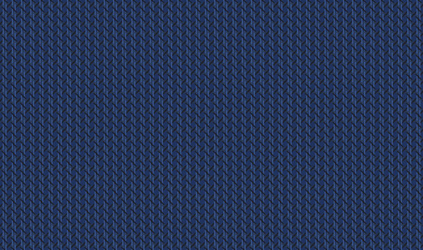 Abstract geometric seamless with stripes basketwork pattern. Light n dark blue element on blue background, vector illustration. For masculine shirt lady dress textile cover wallpaper all over print