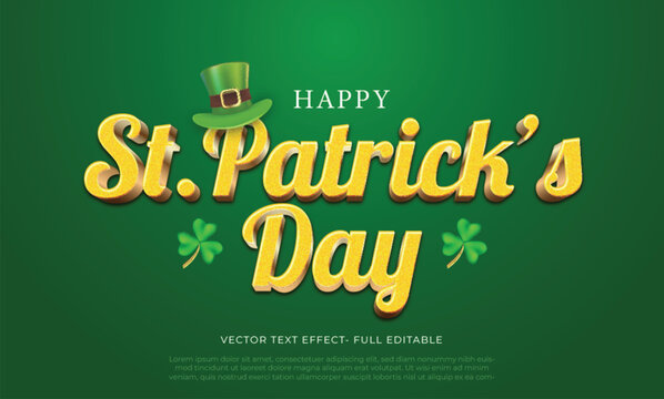 Happy st patrick's day editable text effect