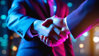 Businessmen making handshake with partner, greeting