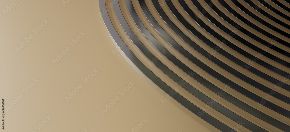 Poster metallic circle abstract copy space back drops, 3d rendering