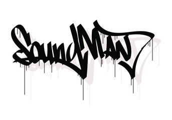 SOUNDMAN word graffiti tag style - obrazy, fototapety, plakaty