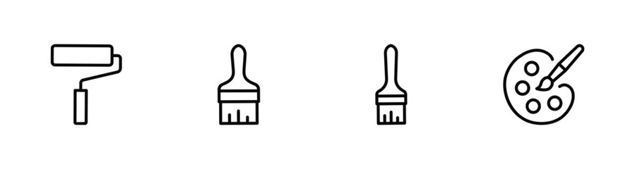 Set of Brushes and Painting icon Vector For Web and mobile apps