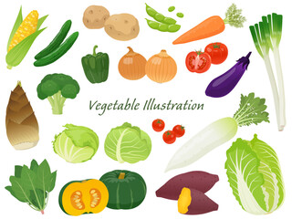 野菜のセットイラスト_ベクターイラスト