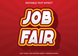 job fair editable text effect template use for business brand and logo