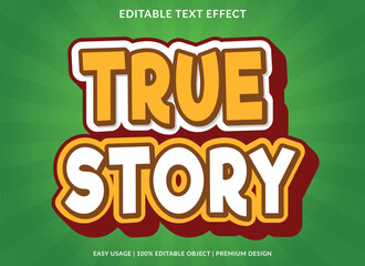true story editable text effect template use for business brand and logo