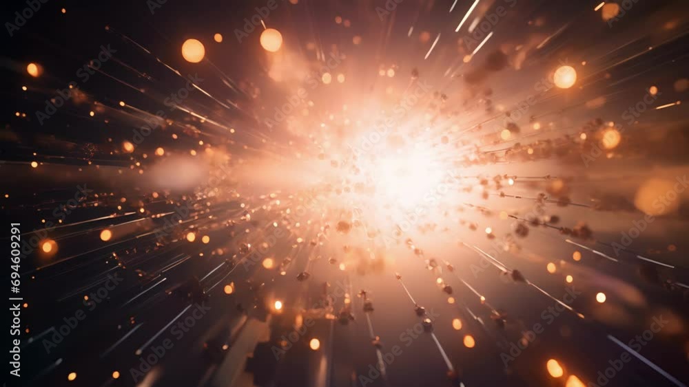 Aufkleber closeup of the individual particles breaking down into smaller fragments before completely merging a