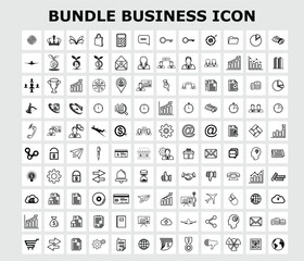 economic finance office business bundle icon vector design, business web design icon set