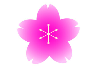 Fototapeta premium 桜の花びらのアイコン素材 華やかなショッピングピンクの桜の花のイラスト