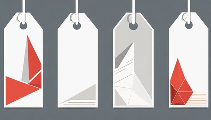 紅白で和風デザインのシンプルなタグ