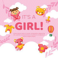 Hand drawn baby kid background design