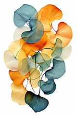 Vibrantly colored leaves and petals. Generative AI. 