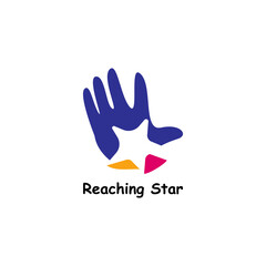 Hand star logo vector