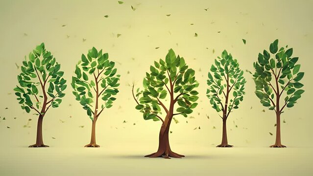 A tree growing leaves in the shape of different emotions happy, sad, angry, etc., showcasing the importance of recognizing and expressing emotions Psychology art concept
