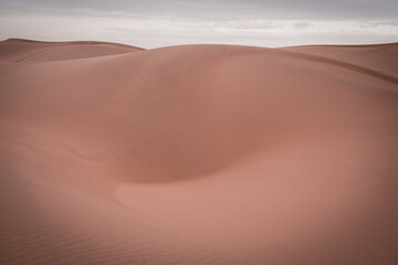 The sand waves of an interesting shape in the desert next to Wuhai, China