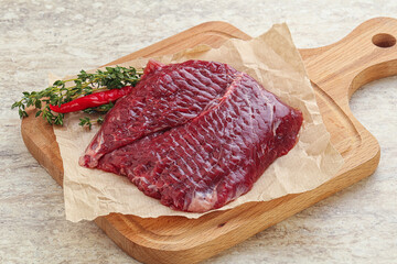 Raw beef machete steak for grill - obrazy, fototapety, plakaty