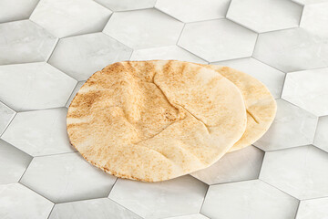 Traditional eastern round pita bread