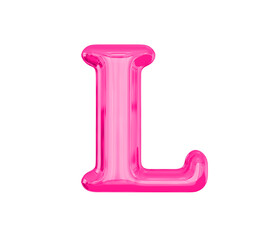 Pink Balloon 3D Letter L