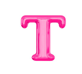 Pink Balloon 3D Letter T