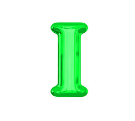 Green Balloon 3D Letter I