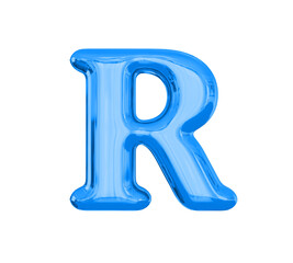 Blue Balloon 3D Letter R