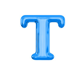 Blue Balloon 3D Letter T