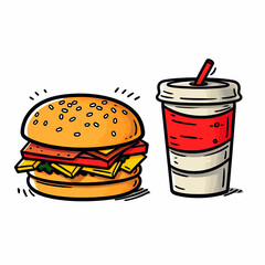 Ilustración simple de hamburguesas