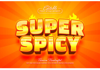 Red hot burning spicy editable 3D vector text style effect, suitable for creating eye-catching text graphics for digital and print media such as posters, social media posts, banners, and advertisement