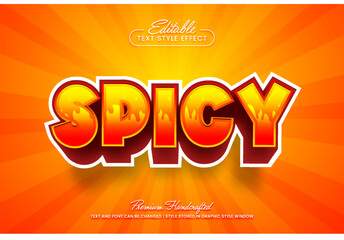 Red hot burning spicy editable 3D vector text style effect, suitable for creating eye-catching text graphics for digital and print media such as posters, social media posts, banners, and advertisement
