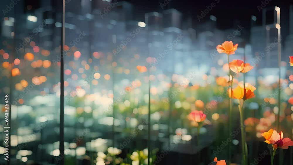 Poster growing gardens an abstract depiction of a virtual garden with various plants, each representing a d