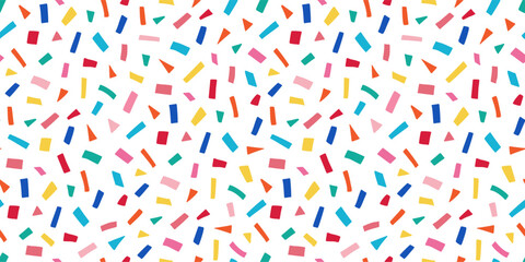 Party, carnival texture background. Birthday party, carnival confetti texture, seamless pattern. Sweet candy, disco wrapping seamless background wallpaper. Vector illustration