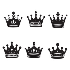 crown logo graffiti . Set of crown illustrations in sketching style. Hand drawn simple objects.	