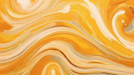 Yellow abstract background painted with oil paint.
