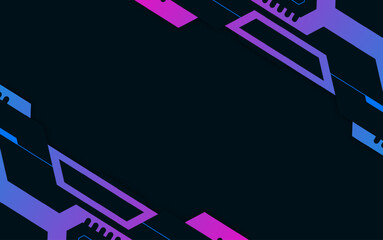 
futuristic gaming frame border background for banner, poster, cover, web design with empty space for text