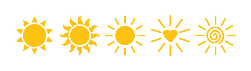 Illustration of warm sun, icon representing sunlight