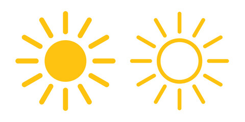 Illustration of warm sun, icon representing sunlight