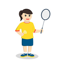 badminton player girl holding a racket