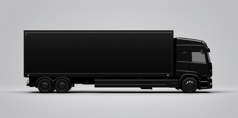 Black truck tractor trailer