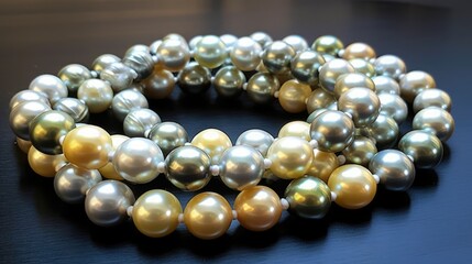 Southsea pearl necklace, luxury jewelry on the show case