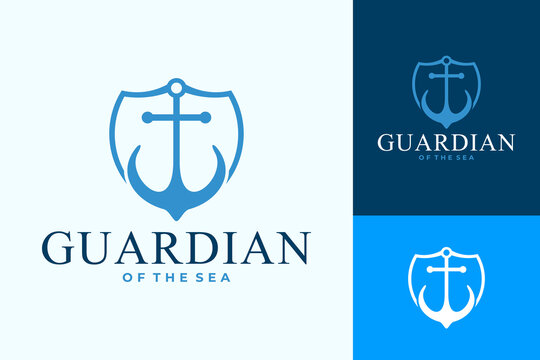 Ocean Guard Sea Security Vector Logo Design