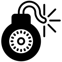 Time bomb icon in flat design style